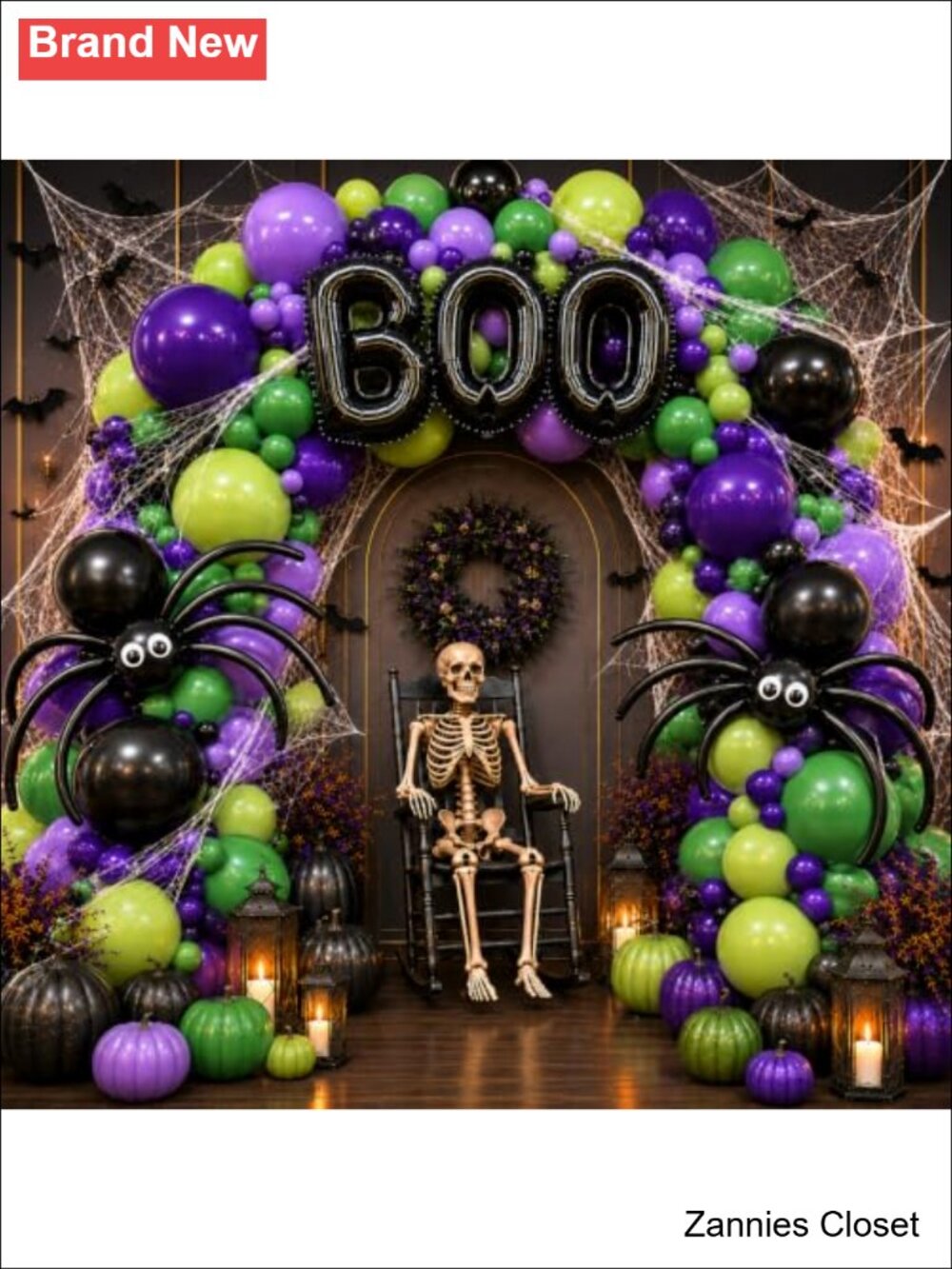 👻 178PCS Double Stuffed Halloween Balloon Arch Kit Party Garland Decor